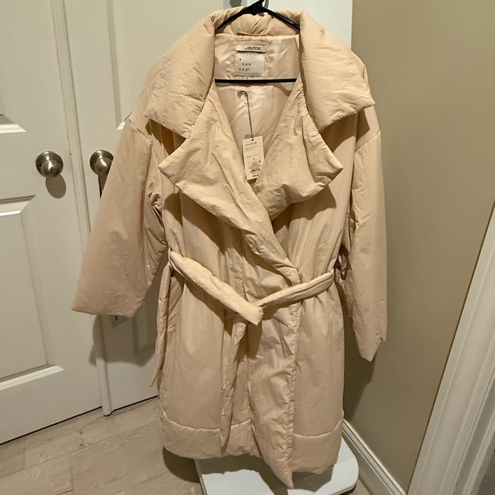 a new day Women's Beige Puffer Coat